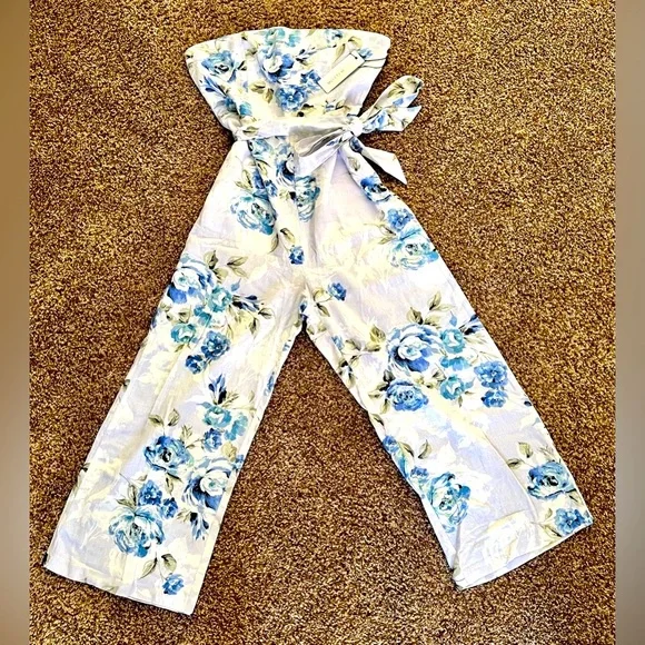 Willow Blue Floral Jumpsuit - Picture 2 of 10
